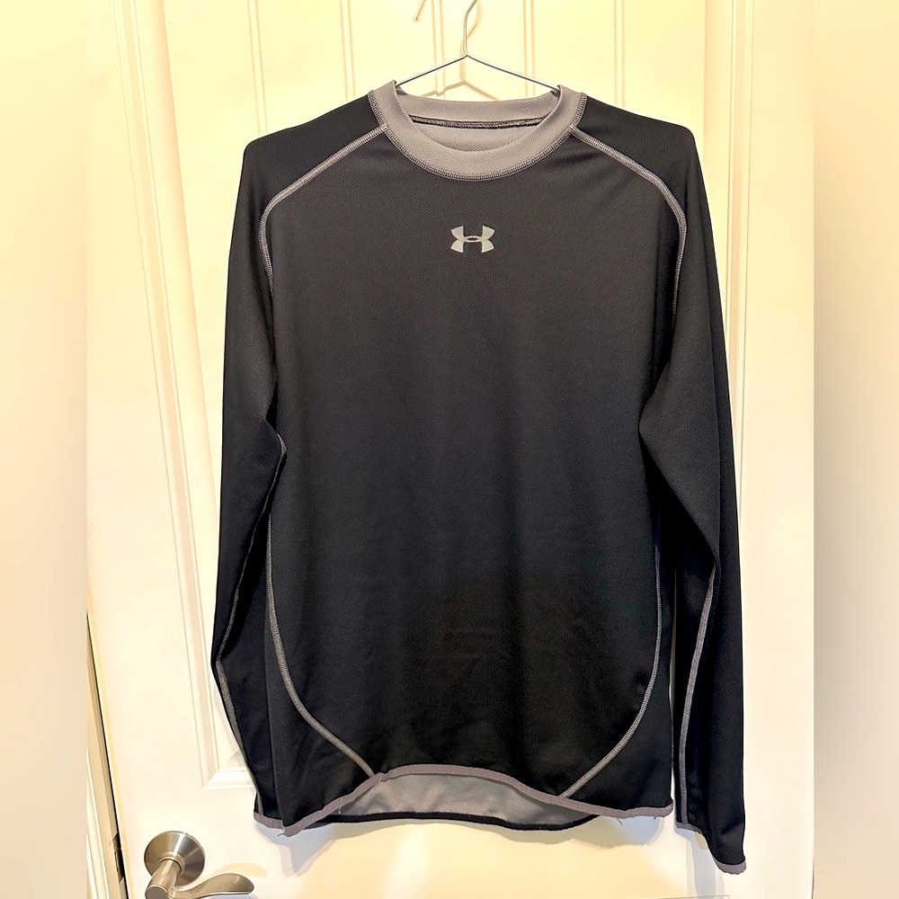 REVERSIBLE Under Armour Black Gray LARGE Performance Top
